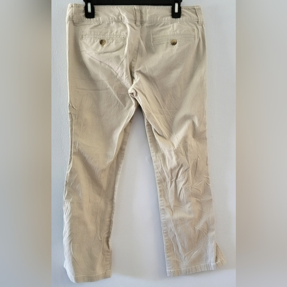 American Eagle AE Mid Rise Midrise Flared Wide Leg Khaki Dress Pants 8 Short - Picture 2 of 8